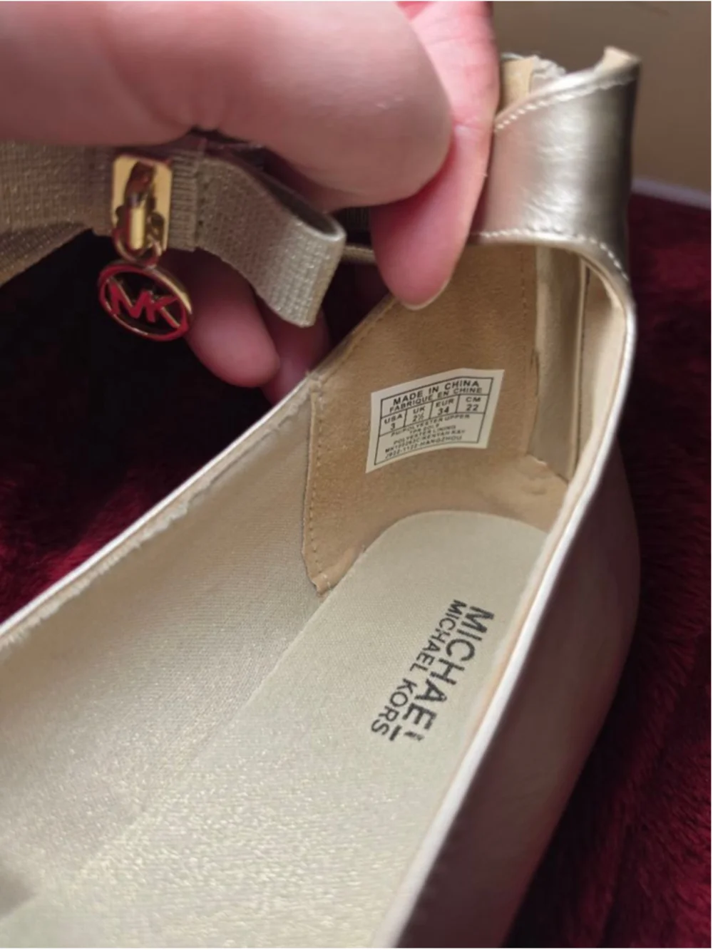 Michael Kors Gold Ballet Flats Dress Shoes Size 3